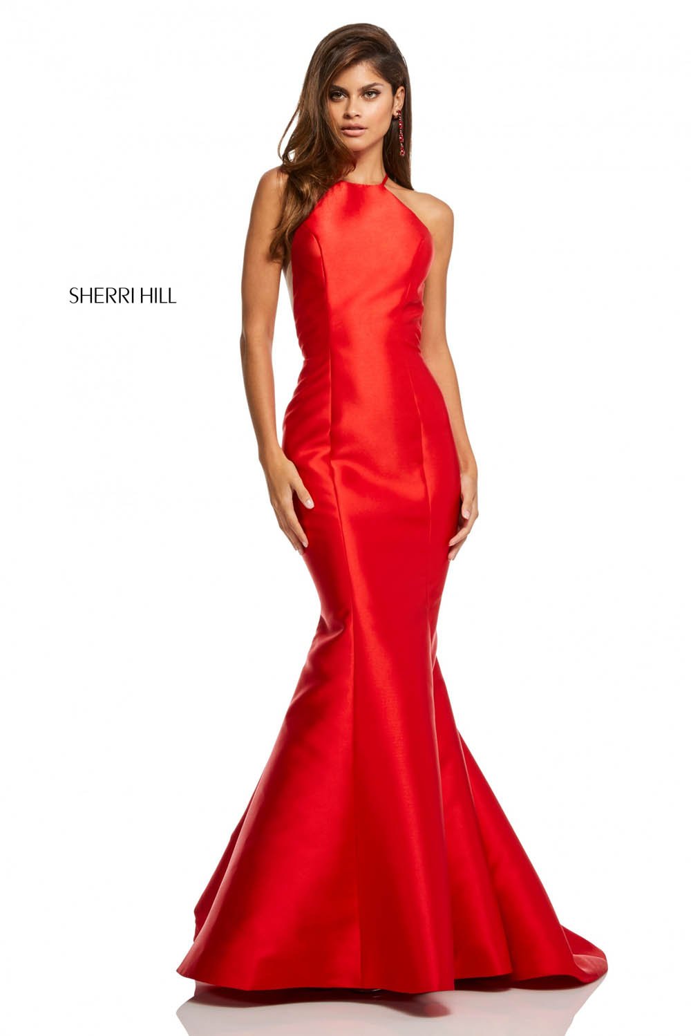 Sherri Hill 52575 dress images in these colors: Red, Black, Yellow, Light Blue, Light Pink, Ivory.