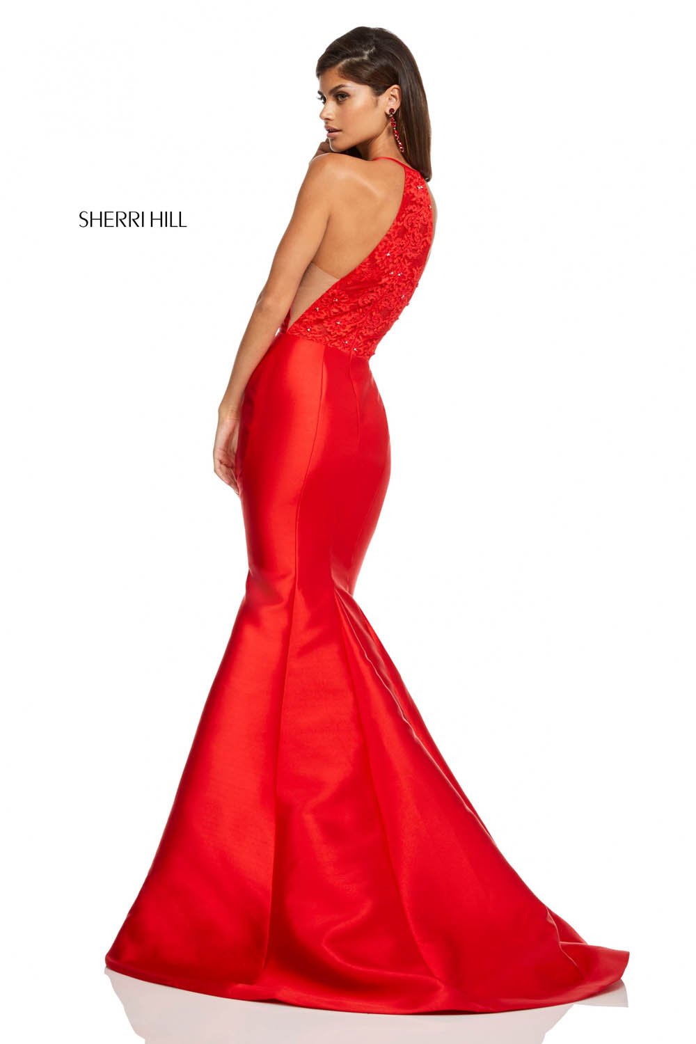 Sherri Hill 52575 dress images in these colors: Red, Black, Yellow, Light Blue, Light Pink, Ivory.