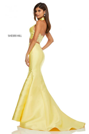 Sherri Hill 52579 dress images in these colors: Red, Yellow, Black, Light Blue.
