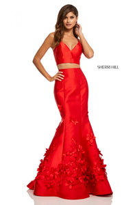 Sherri Hill 52580 dress images in these colors: Red, Lilac, Coral, Ivory, Yellow, Light Blue, Black.