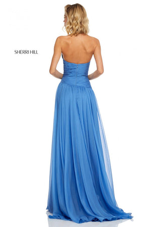 Sherri Hill 52588 dress images in these colors: Black, Periwinkle, Peacock, Jade, Navy, Berry, Bright Pink.