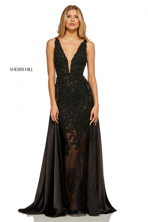 Sherri Hill 52599 dress images in these colors: Nude Light Blue, Nude Ivory, Black, Red, Nude Lilac.