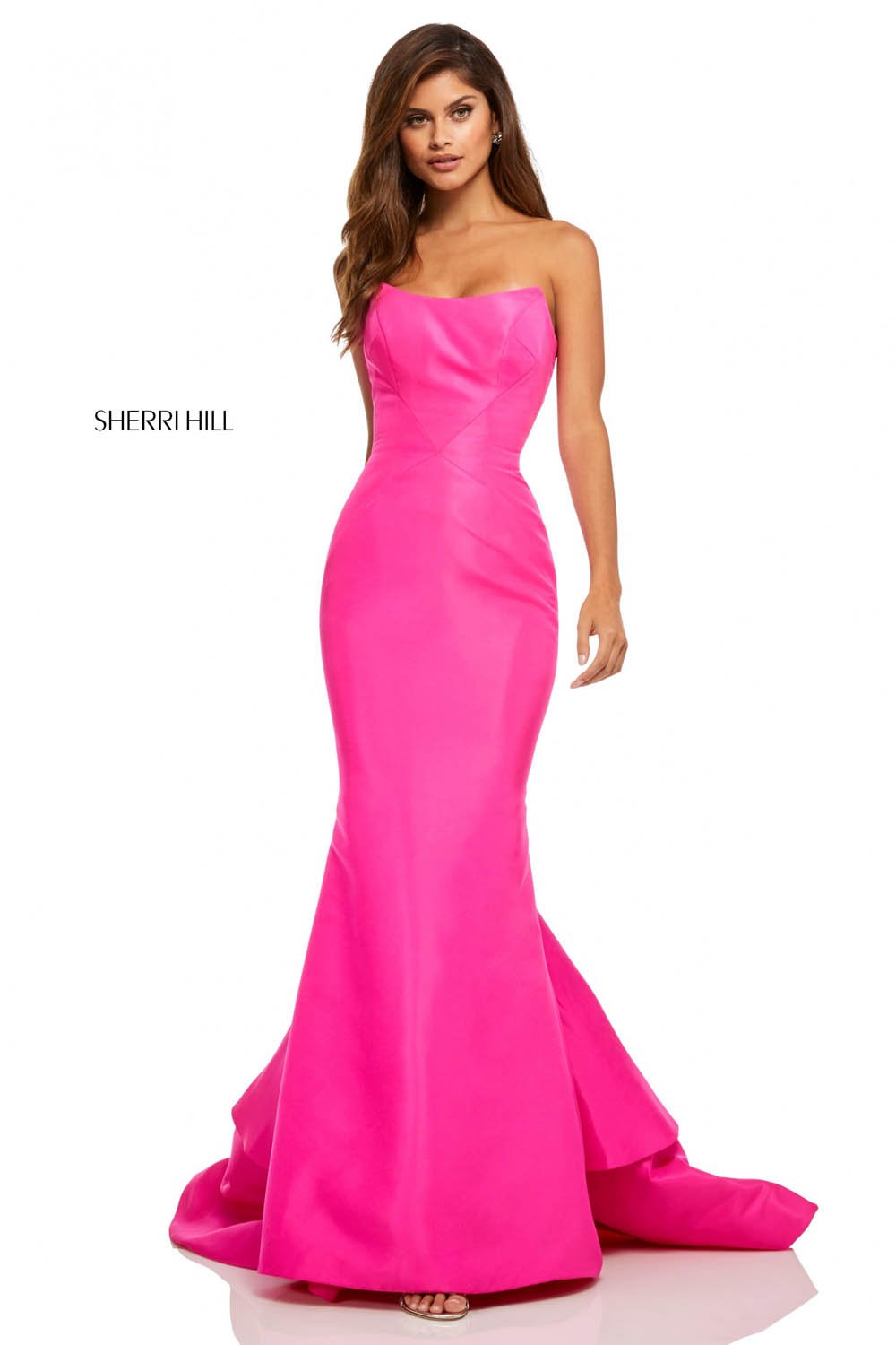 Sherri Hill 52601 dress images in these colors: Emerald, Navy, Red, Yellow, Bright Pink, Light Blue, Orange.
