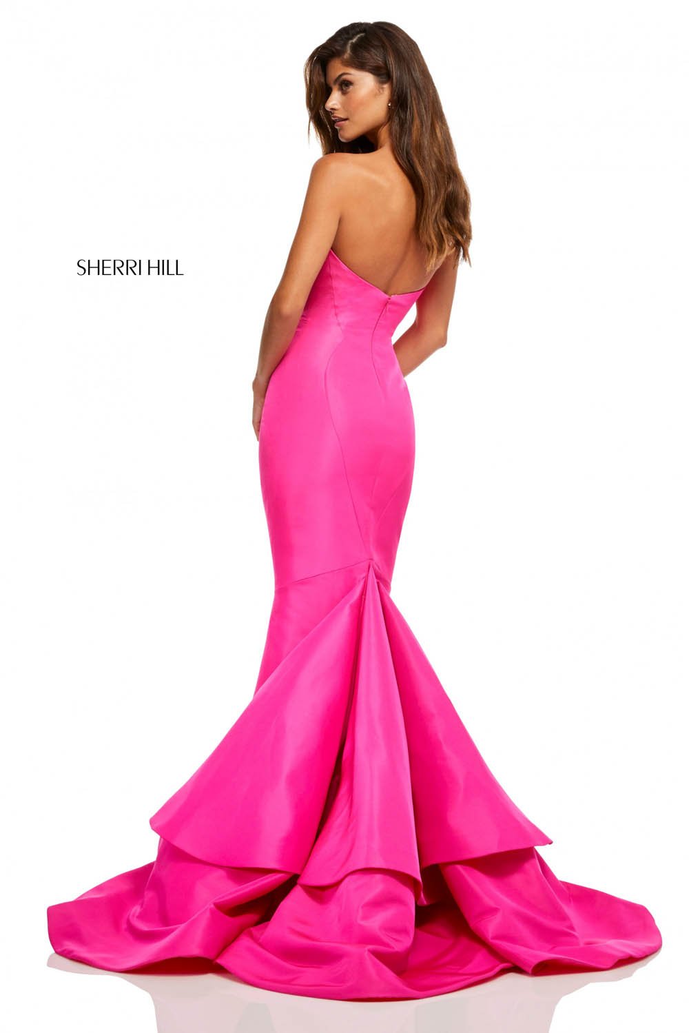 Sherri Hill 52601 dress images in these colors: Emerald, Navy, Red, Yellow, Bright Pink, Light Blue, Orange.
