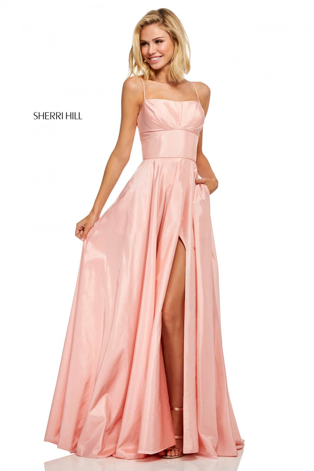 Sherri Hill 52602 dress images in these colors: Red, Ivory, Blush, Purple, Yellow, Bright Pink, Emerald, Navy, Royal.