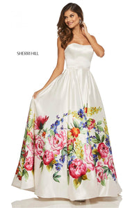 Sherri Hill 52626 dress images in these colors: Ivory Print.