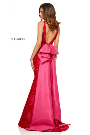 Sherri Hill 52637 dress images in these colors: Red Print.