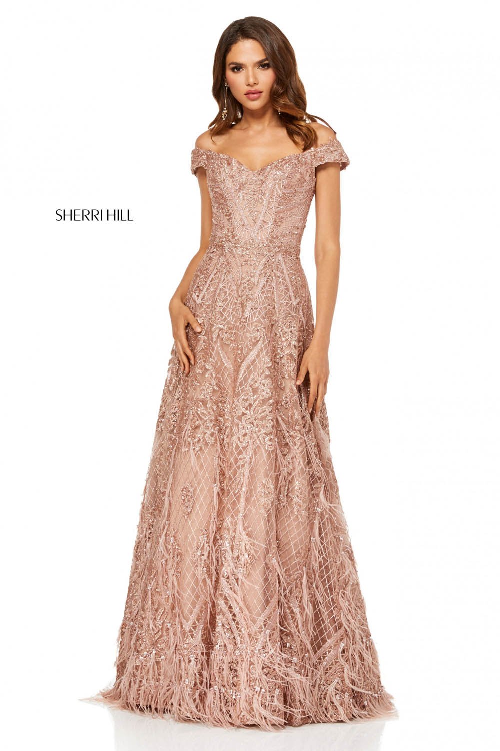 Sherri Hill 52650 dress images in these colors: Silver, Rose Gold, Black, Navy, Wine, Gold.