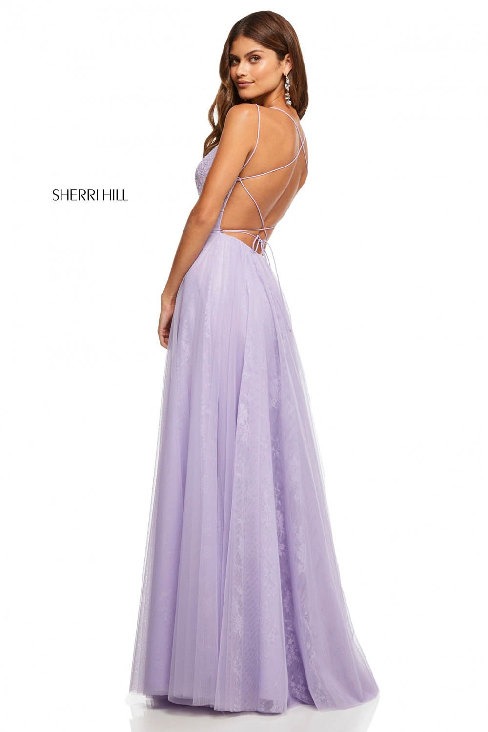 Sherri Hill 52652 dress images in these colors: Light Blue, Lilac, Yellow, Ivory, Blush.