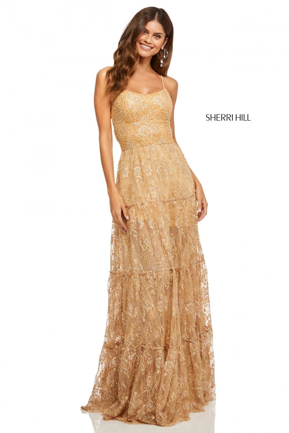 Sherri Hill 52675 dress images in these colors: Gold.