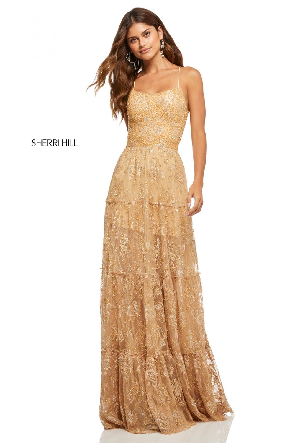 Sherri Hill 52675 dress images in these colors: Gold.