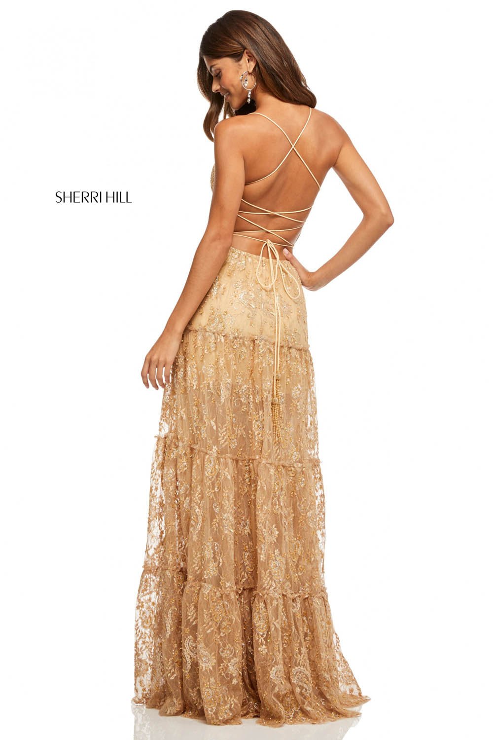 Sherri Hill 52675 dress images in these colors: Gold.