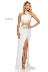 Sherri Hill 52682 dress images in these colors: Ivory Pink, Nude Silver, Light Yellow, Nude Aqua, Navy Blush.