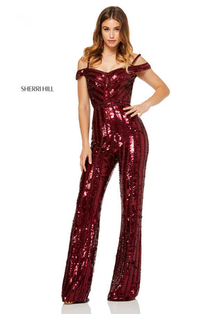 Sherri Hill 52684 dress images in these colors: Navy, Black, Burgundy, Gold.