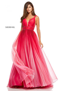 Sherri Hill 52692 dress images in these colors: Fuchsia, Pink Green, Lilac.