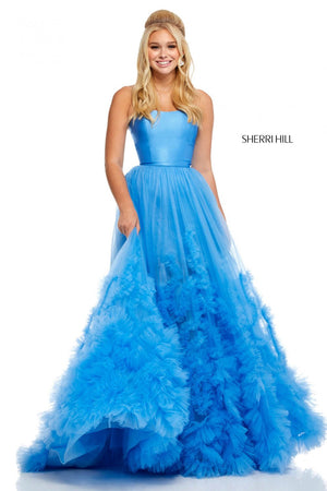 Sherri Hill 52693 dress images in these colors: Blush, Black, Blue, Ivory, Red, Lilac.