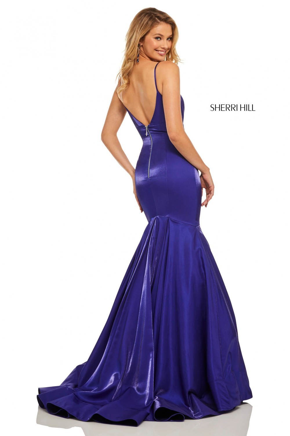 Sherri Hill 52696 dress images in these colors: Dark Purple, Wine, Royal, Teal.