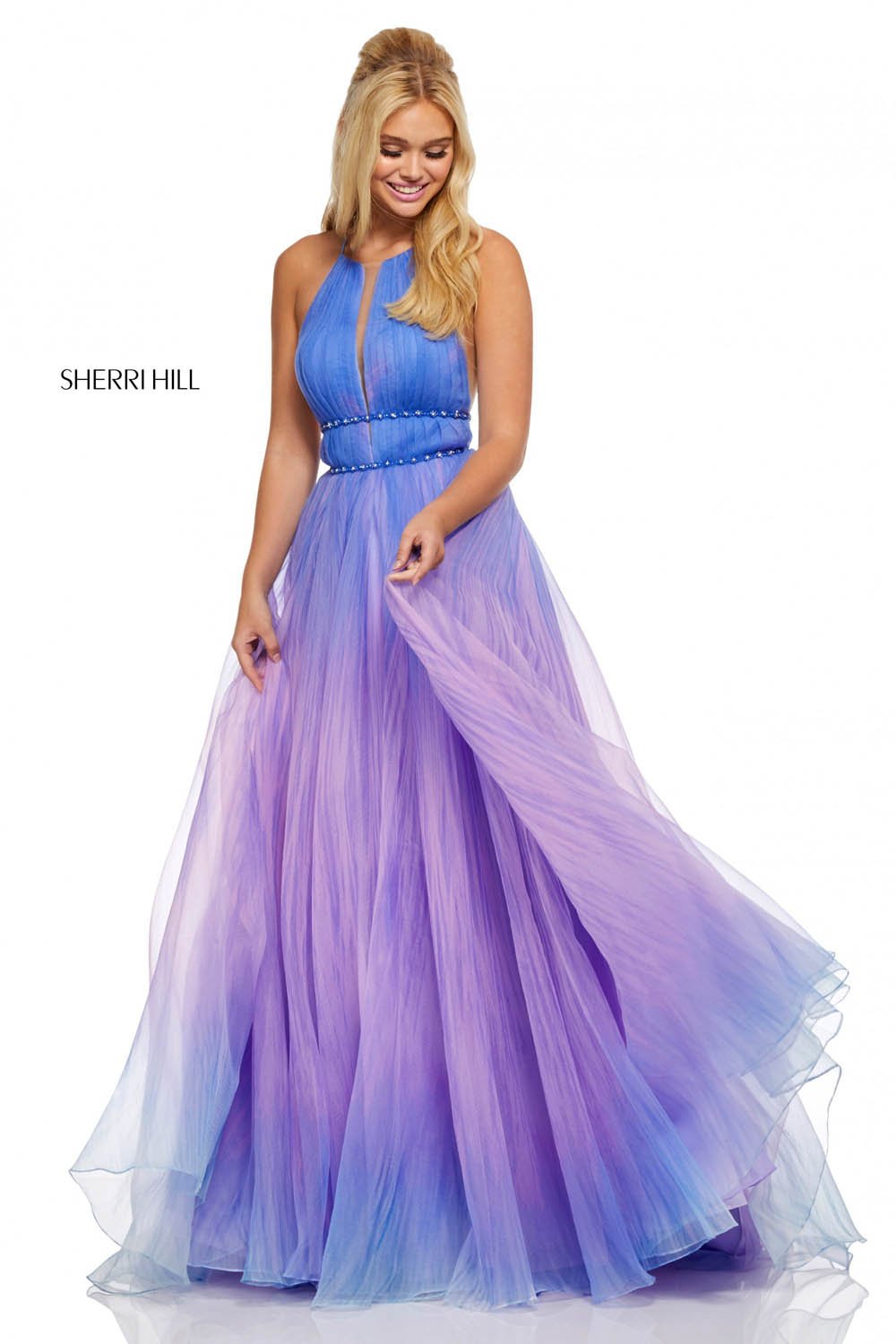 Sherri Hill 52704 dress images in these colors: Blue Purple.
