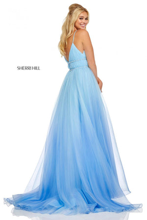 Sherri Hill 52707 dress images in these colors: Blue, Lilac, Pink Green.