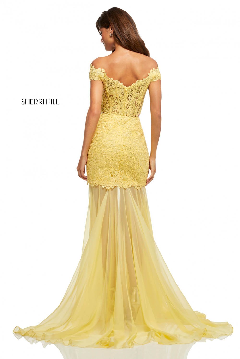 Sherri Hill 52719 dress images in these colors: Ivory, Black, Light Blue, Red, Yellow, Light Coral, Coral, Navy, Blush.