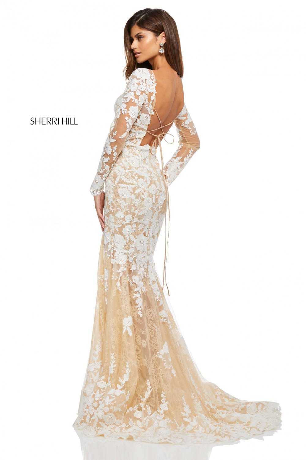 Sherri Hill 52742 dress images in these colors: Ivory.