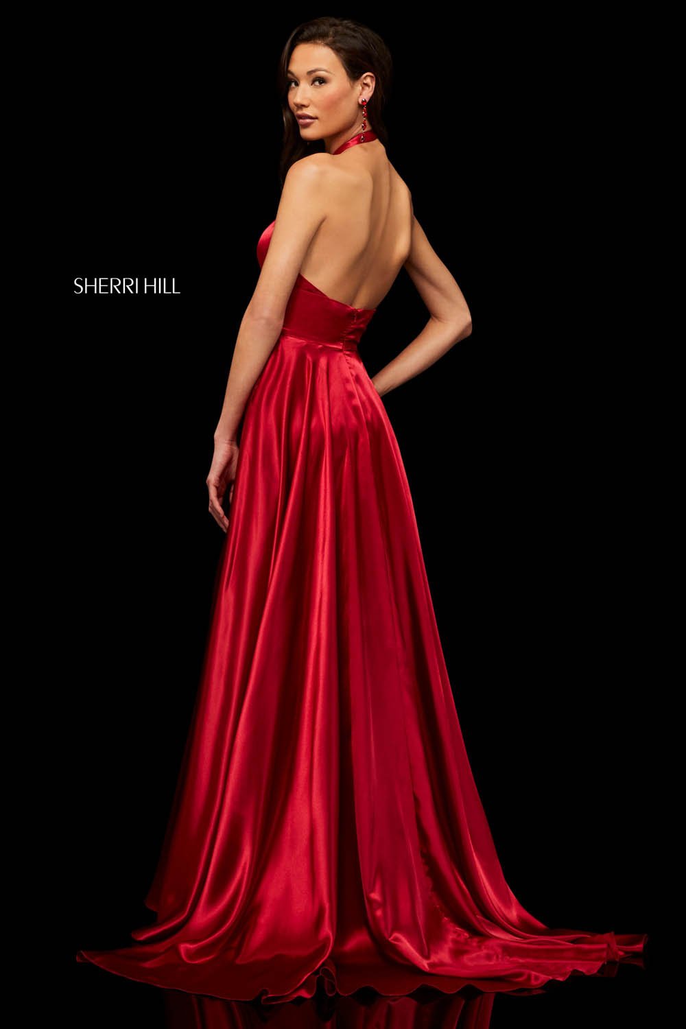 Sherri Hill 52745 dress images in these colors: Wine, Turquoise, Emerald, Royal, Red.