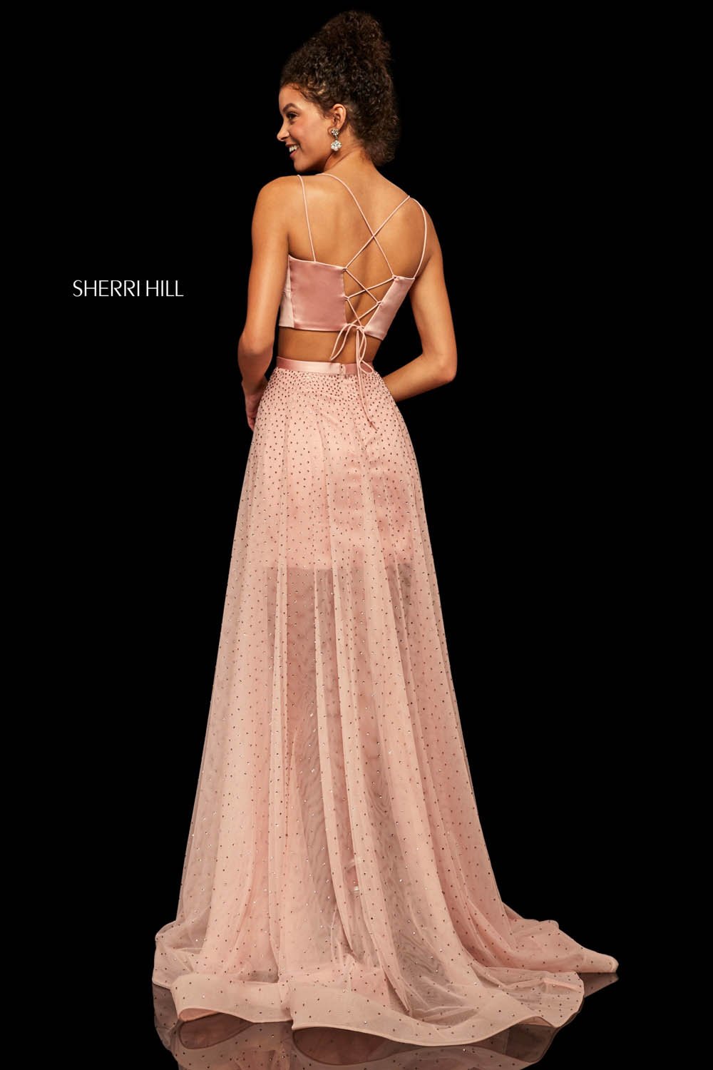 Sherri Hill 52749 dress images in these colors: Red, Black, Mocha, Navy, Blush.