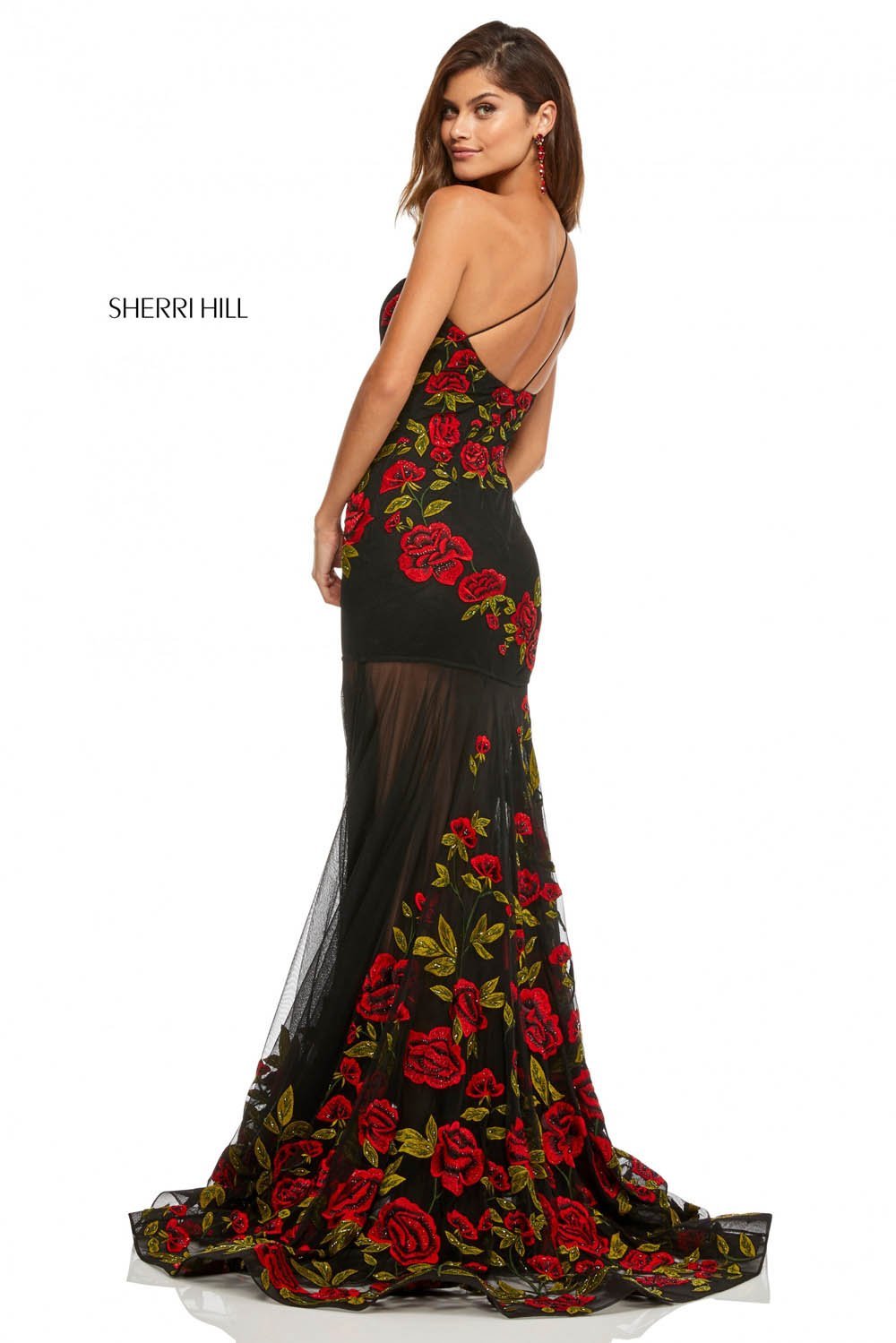 Sherri Hill 52761 dress images in these colors: Black Red.