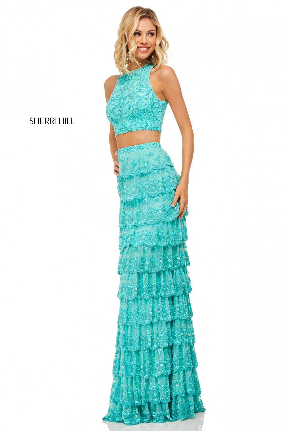 Sherri Hill 52777 dress images in these colors: Aqua.
