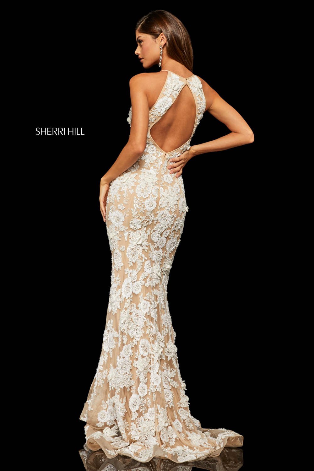 Sherri Hill 52778 dress images in these colors: Nude Ivory.