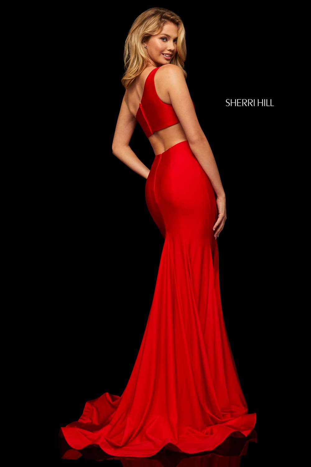 Sherri Hill 52781 dress images in these colors: Black, Wine, Royal, Red, Navy, Berry, Blush, Yellow, Orchid, Light Blue.
