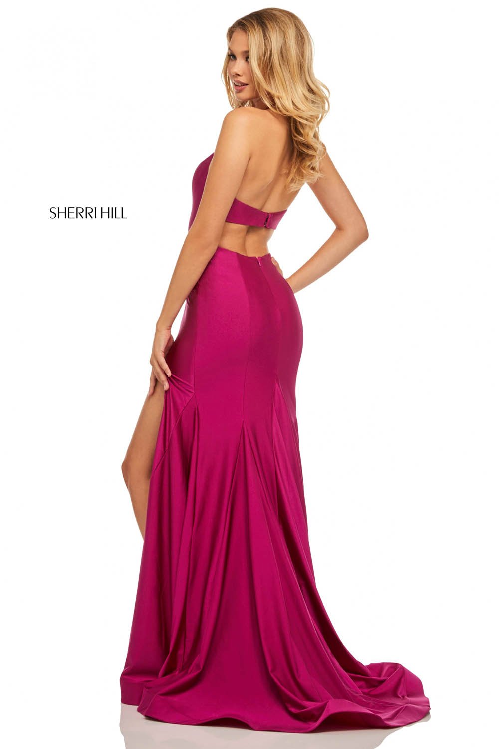 Sherri Hill 52782 dress images in these colors: Wine, Orchid, Royal, Black, Red, Navy, Light Blue, Yellow, Berry, Blush.