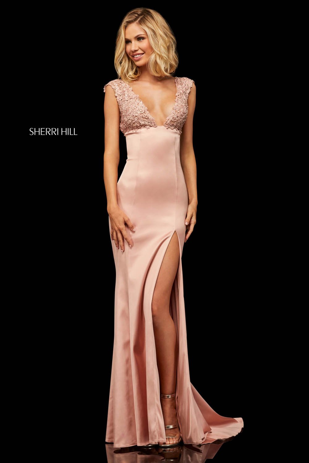 Sherri Hill 52796 dress images in these colors: Navy, Red, Ruby, Black, Royal, Blush.