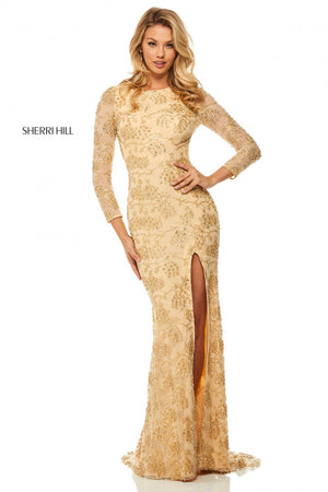 Sherri Hill 52804 dress images in these colors: Light Gold.