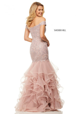 Sherri Hill 52811 dress images in these colors: Gunmetal, Rose, Navy, Wine.