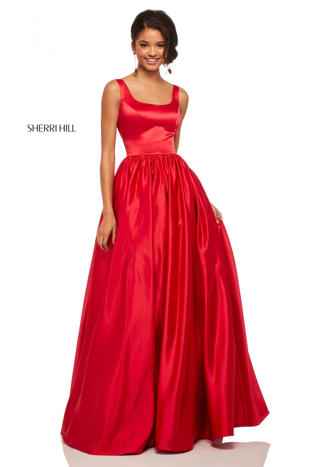 Sherri Hill 52813 dress images in these colors: Black, Emerald, Royal, Red, Ivory, Yellow, Light Blue.