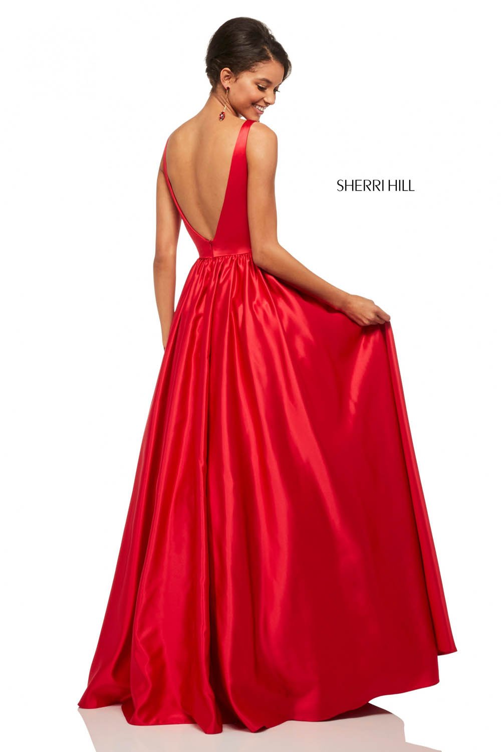 Sherri Hill 52813 dress images in these colors: Black, Emerald, Royal, Red, Ivory, Yellow, Light Blue.