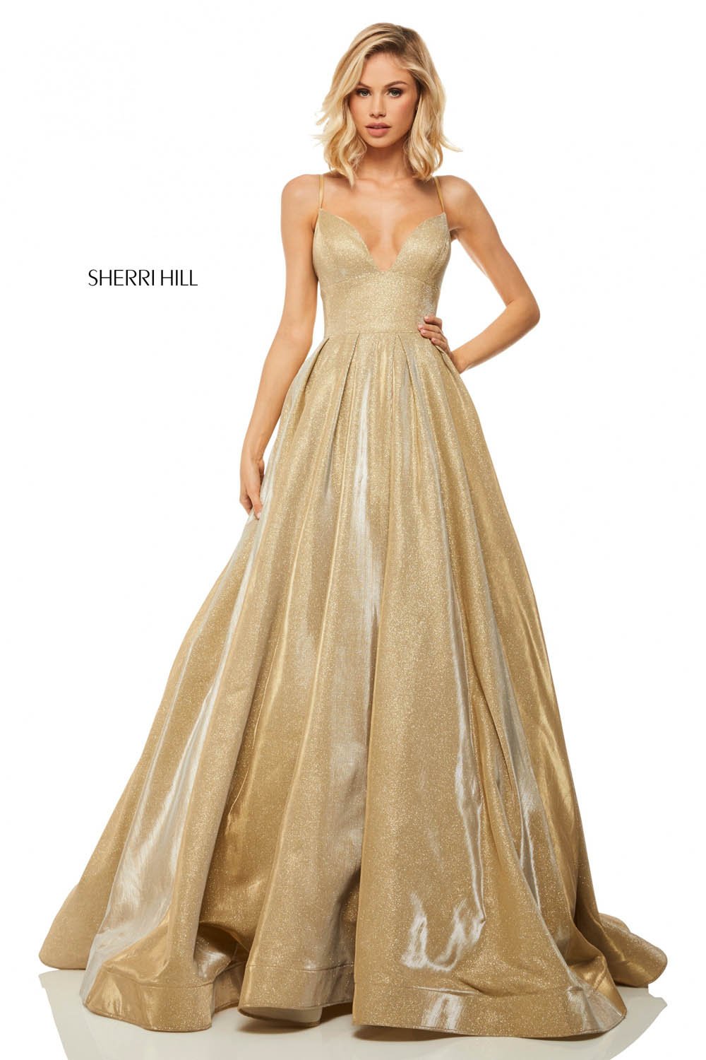 Sherri Hill 52832 dress images in these colors: Gold.
