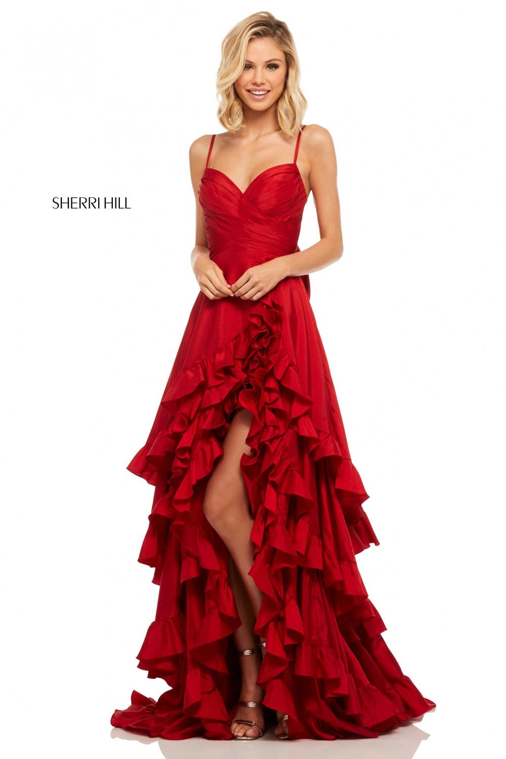 Sherri Hill 52834 dress images in these colors: Red, Pink, Black, Ivory, Turquoise, Navy, Light Blue, Yellow.