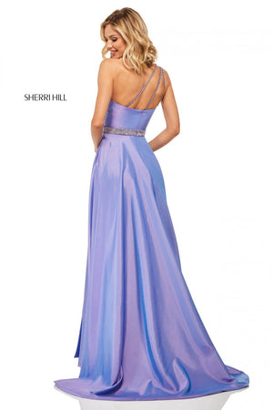Sherri Hill 52838 dress images in these colors: Fuchsia, Berry, Light Blue, Royal, Navy, Red, Lilac.