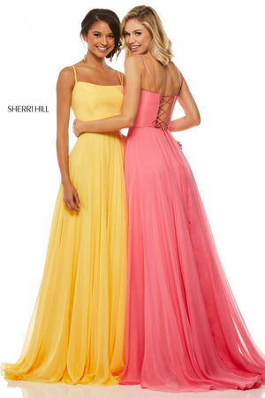 Sherri Hill 52839 dress images in these colors: Yellow, Blush, Red, Aqua, Fuchsia, Light Blue, Lilac, Ivory, Coral, Periwinkle, Emerald.