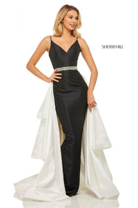 Sherri Hill 52852 dress images in these colors: Black Ivory, Black.