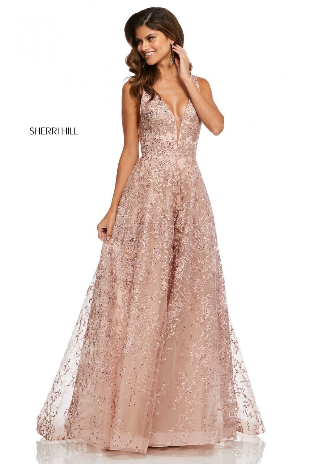 Sherri Hill 52877 dress images in these colors: Blush Nude, Ivory, Light Blue Nude.