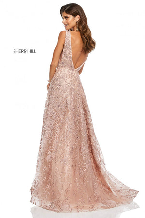 Sherri Hill 52877 dress images in these colors: Blush Nude, Ivory, Light Blue Nude.