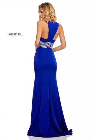 Sherri Hill 52904 dress images in these colors: Royal, Ivory, Red, Black, Emerald.