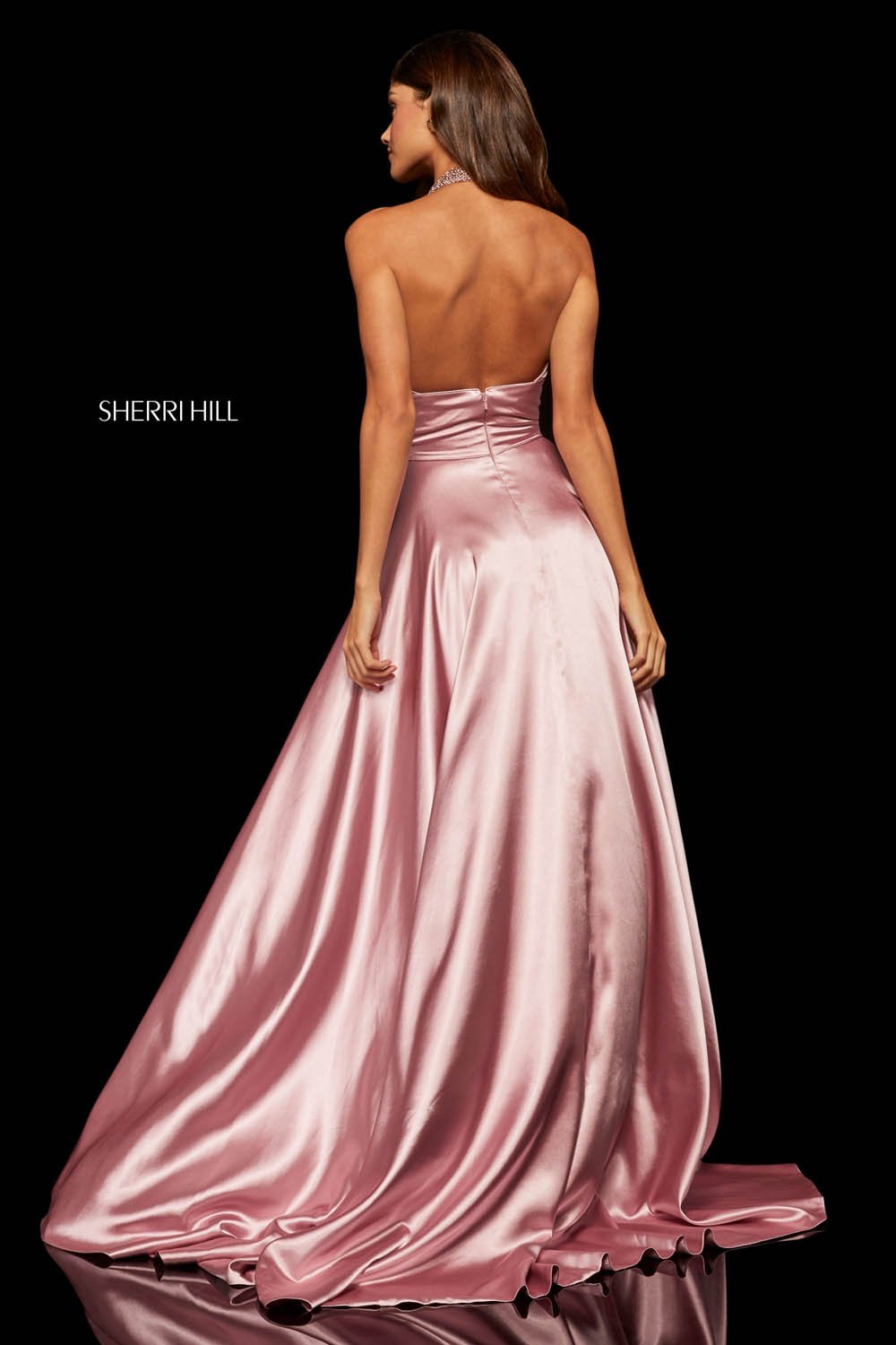 Sherri Hill 52920 dress images in these colors: Mocha, Rose, Blue, Yellow, Red, Lilac, Teal.
