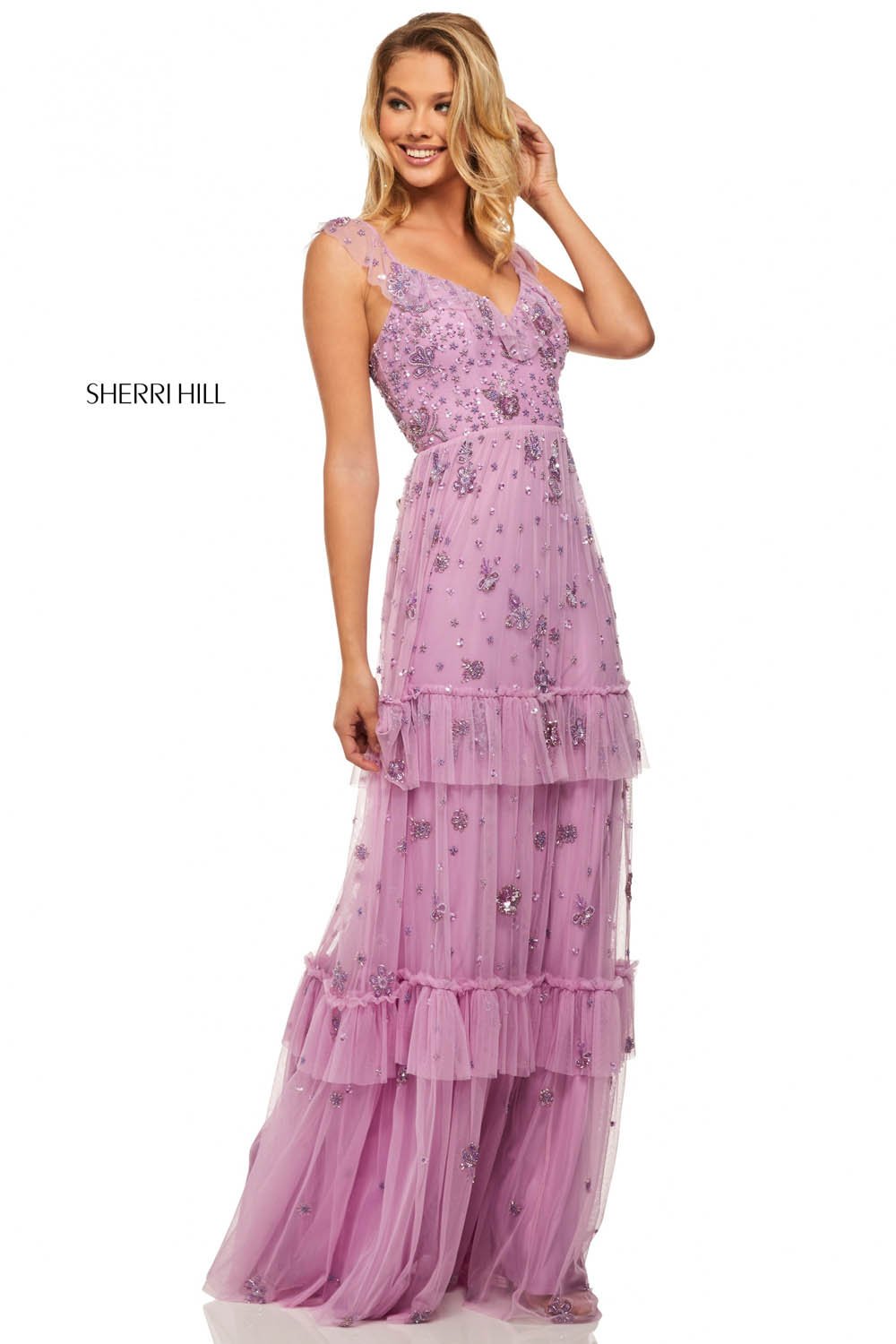 Sherri Hill 52929 dress images in these colors: Lilac.