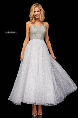 Sherri Hill 52942 dress images in these colors: Ivory, Periwinkle, Light Pink.
